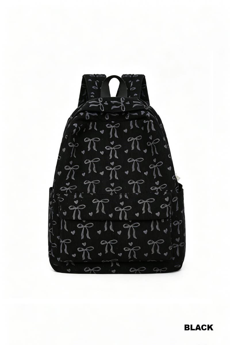 Coquette Bow Corduroy Backpack