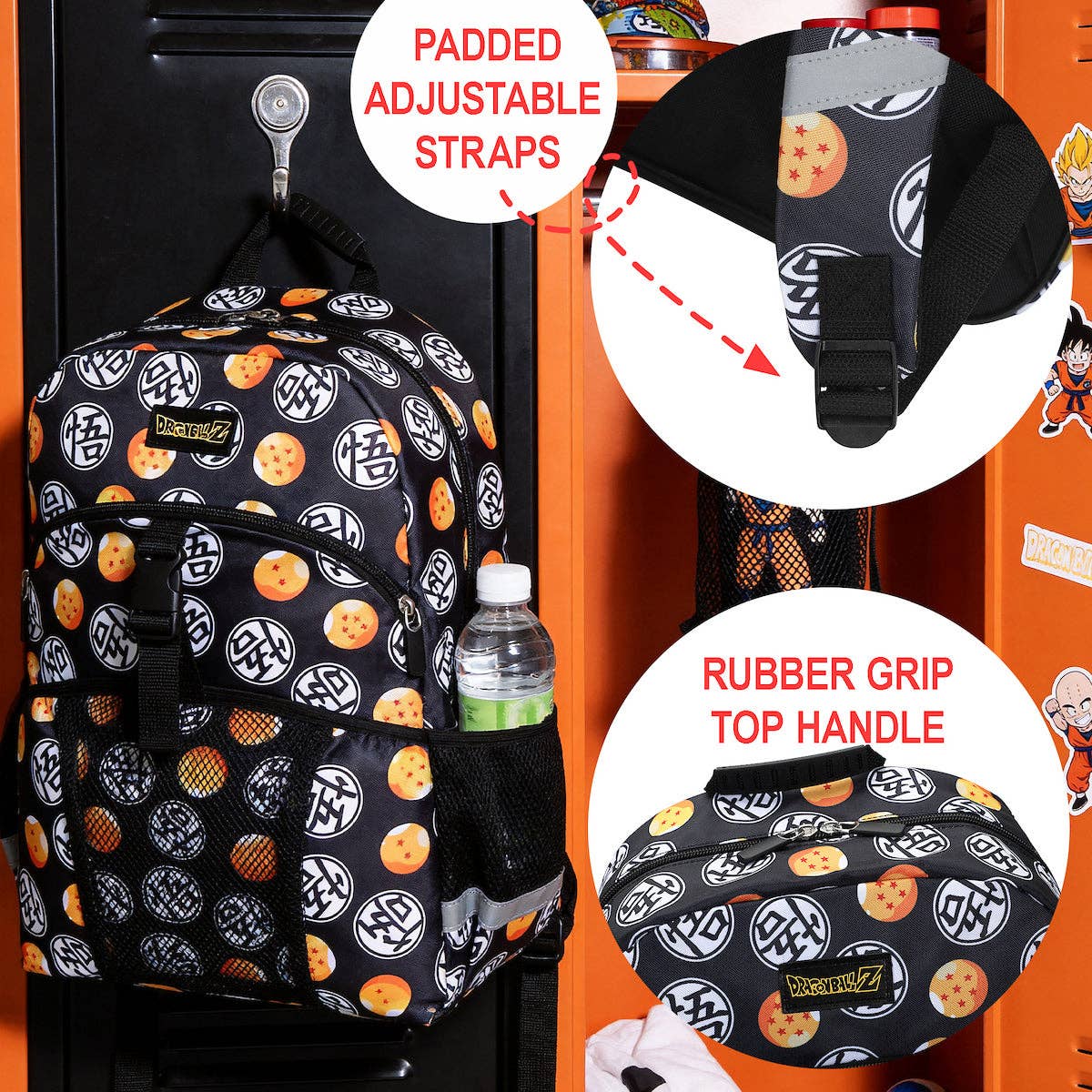 Dragon Ball Z Kids Backpack & Lunch Box Set – 16" All-Over Print School Bag