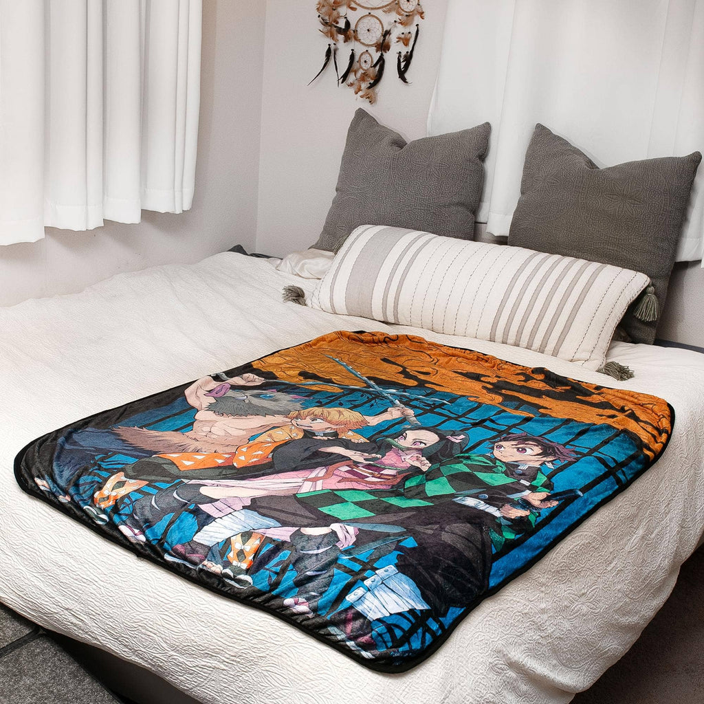 Demon Slayer Fleece Throw Blanket – 45x60" Officially Licensed