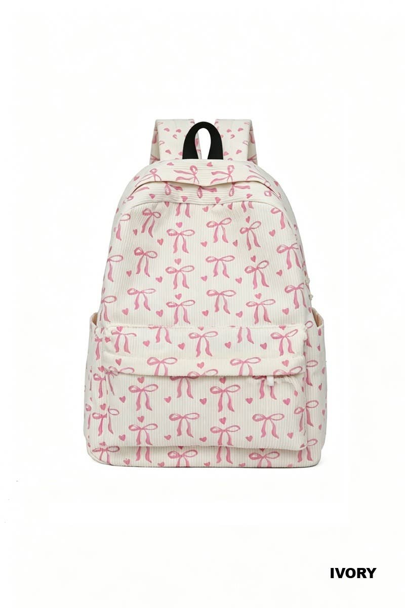 Coquette Bow Corduroy Backpack