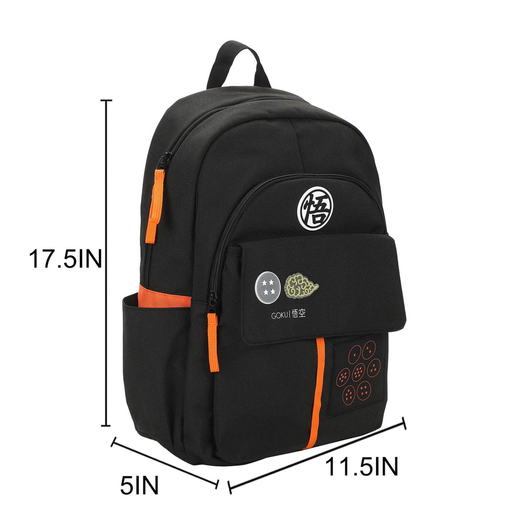Dragon Ball Z Goku Symbols Adult Commuter Backpack – 17.5" Black Laptop Bag