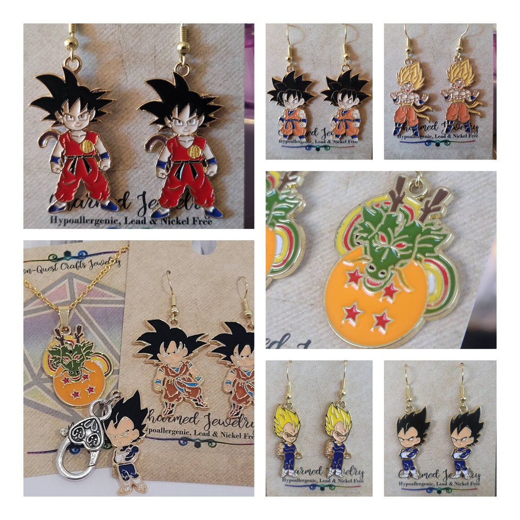 Shounen Anime Inspired Earrings, Necklaces & Zipper Pulls