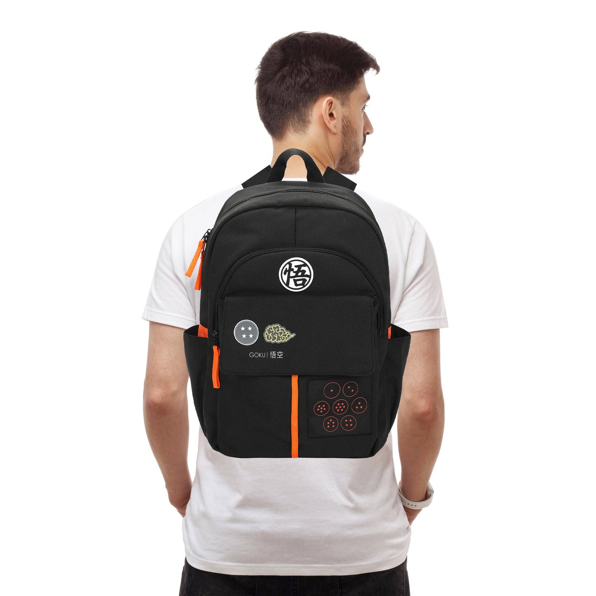 Dragon Ball Z Goku Symbols Adult Commuter Backpack – 17.5" Black Laptop Bag