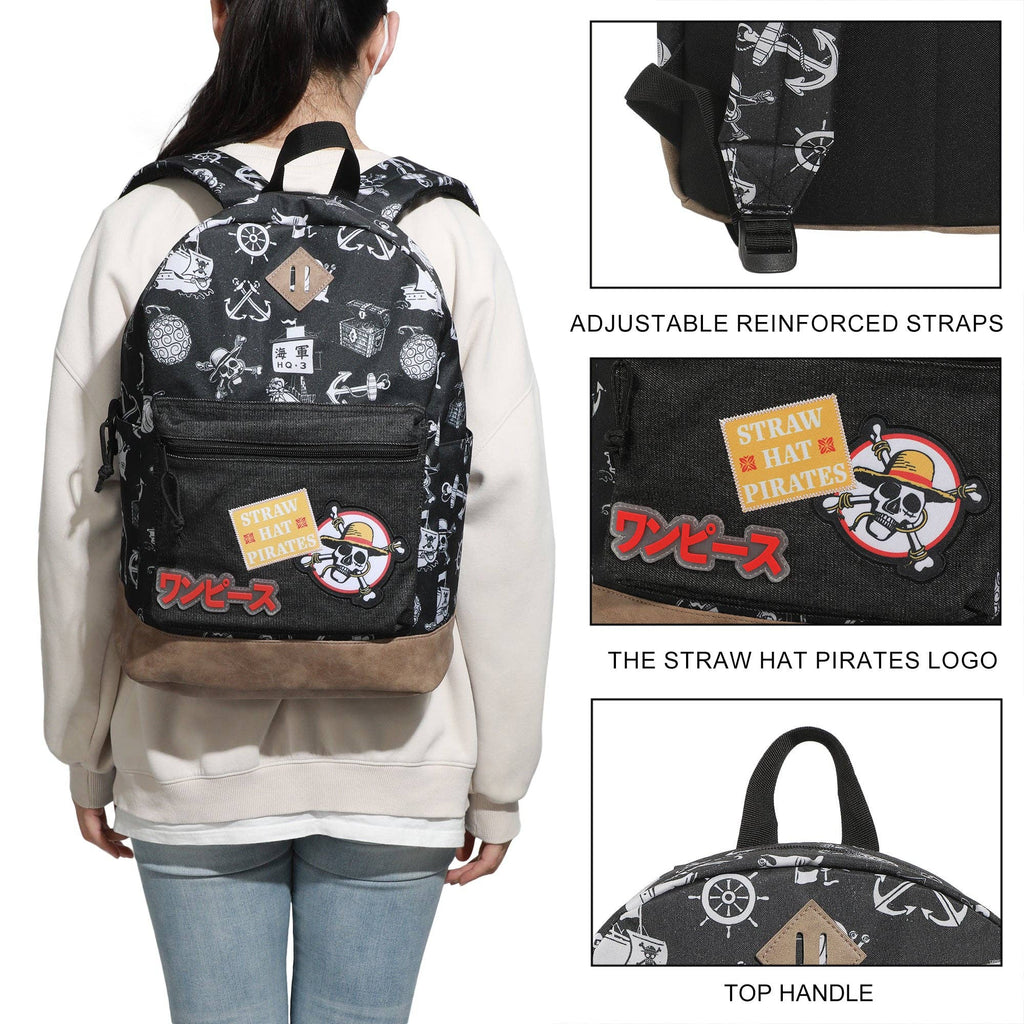 One Piece Live Action Icons Backpack – 16.5" Black Anime Bag
