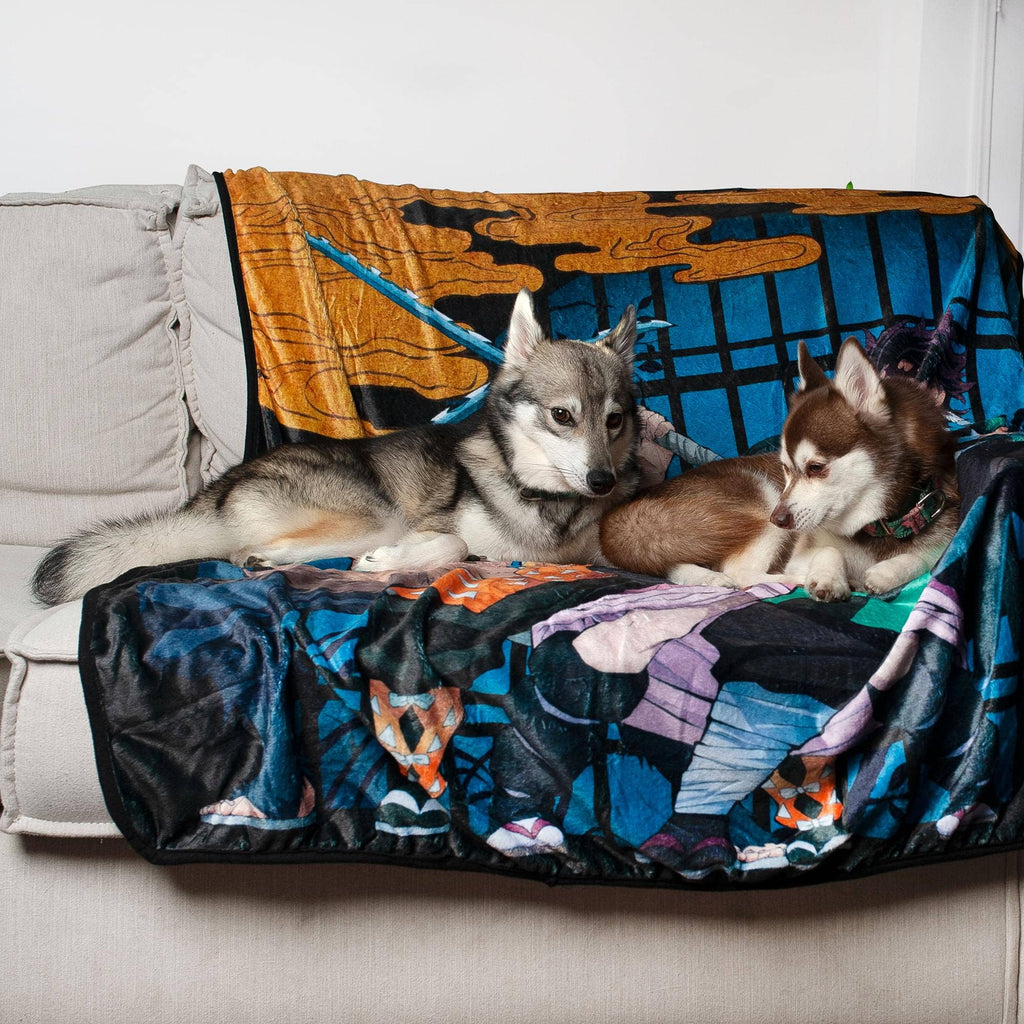Demon Slayer Fleece Throw Blanket – 45x60" Officially Licensed