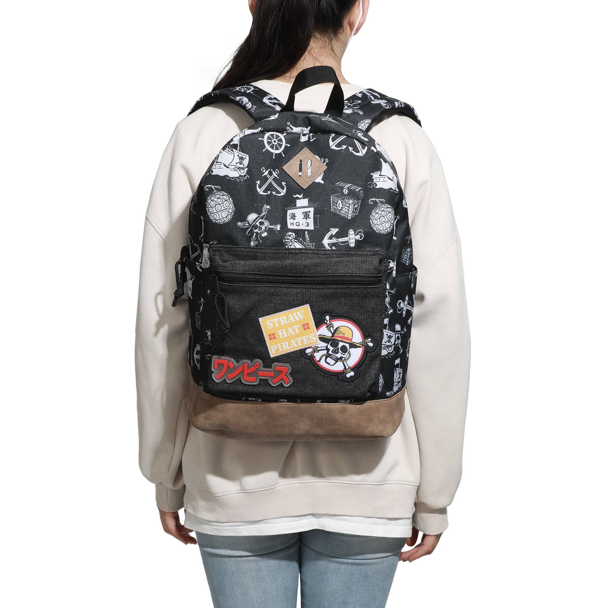 One Piece Live Action Icons Backpack – 16.5" Black Anime Bag