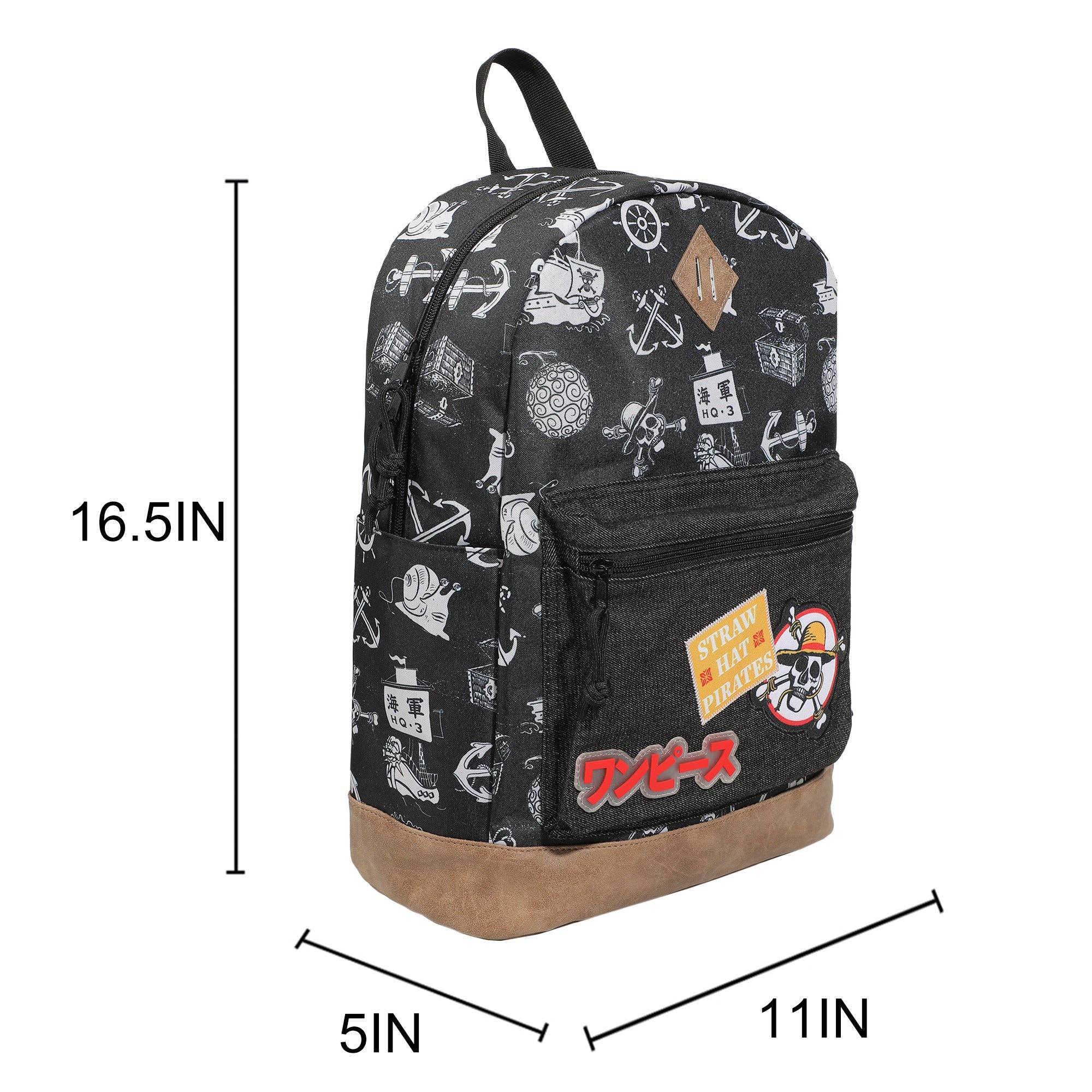One Piece Live Action Icons Backpack – 16.5" Black Anime Bag