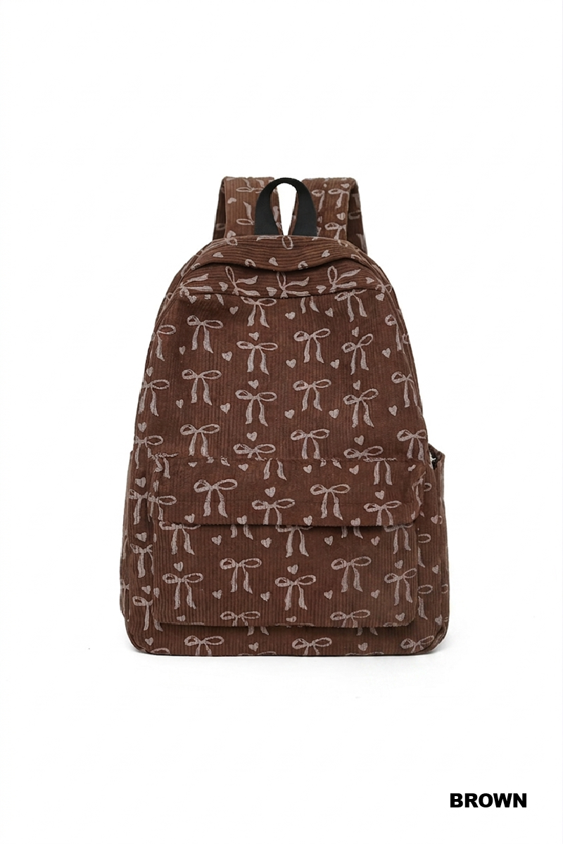 Coquette Bow Corduroy Backpack
